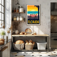 Florida Beach Retro Vibes Travel Poster PosterGoat