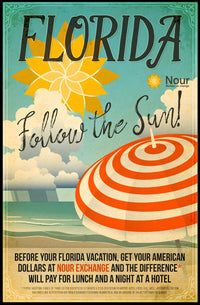 Florida Follow the Sun Retro Travel Poster PosterGoat