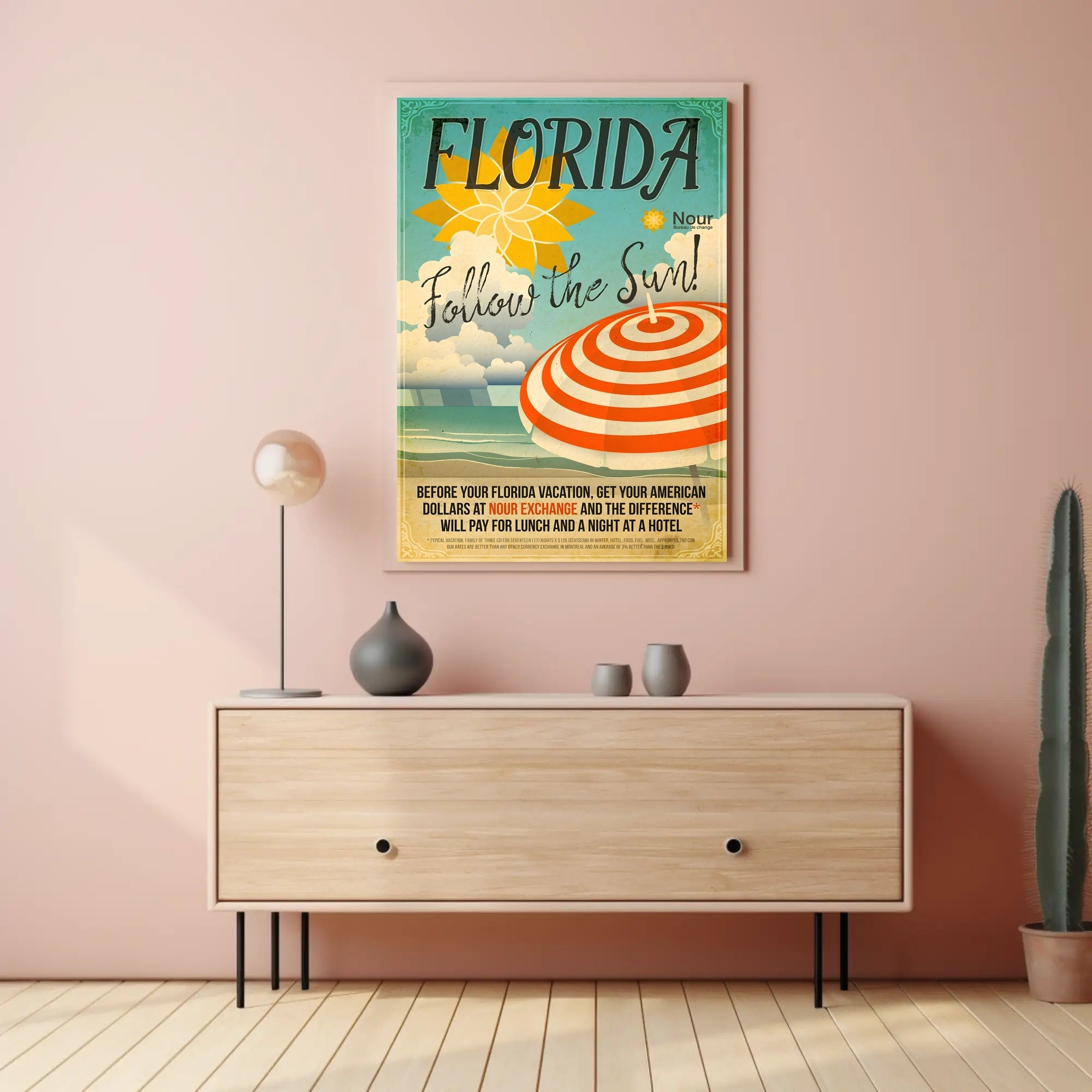 Florida Follow the Sun Retro Travel Poster PosterGoat