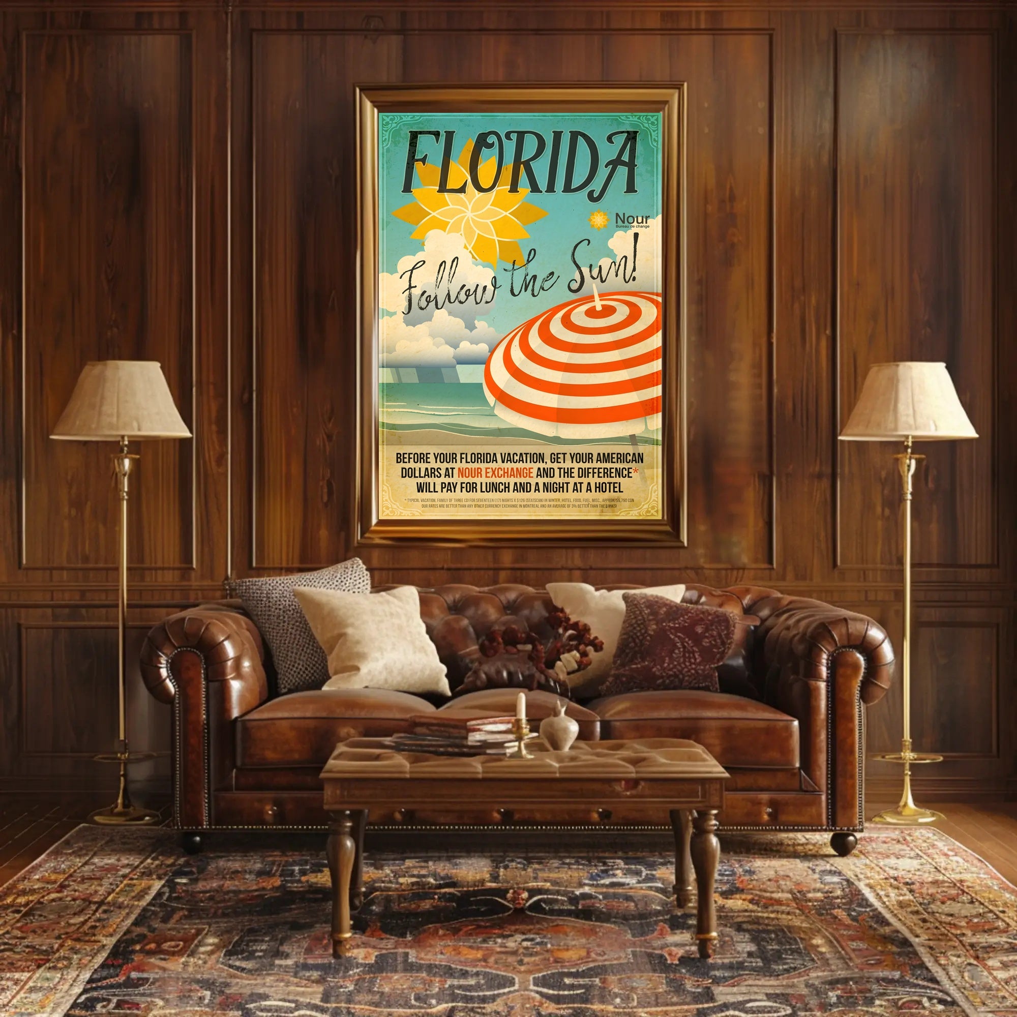 Florida Follow the Sun Retro Travel Poster PosterGoat