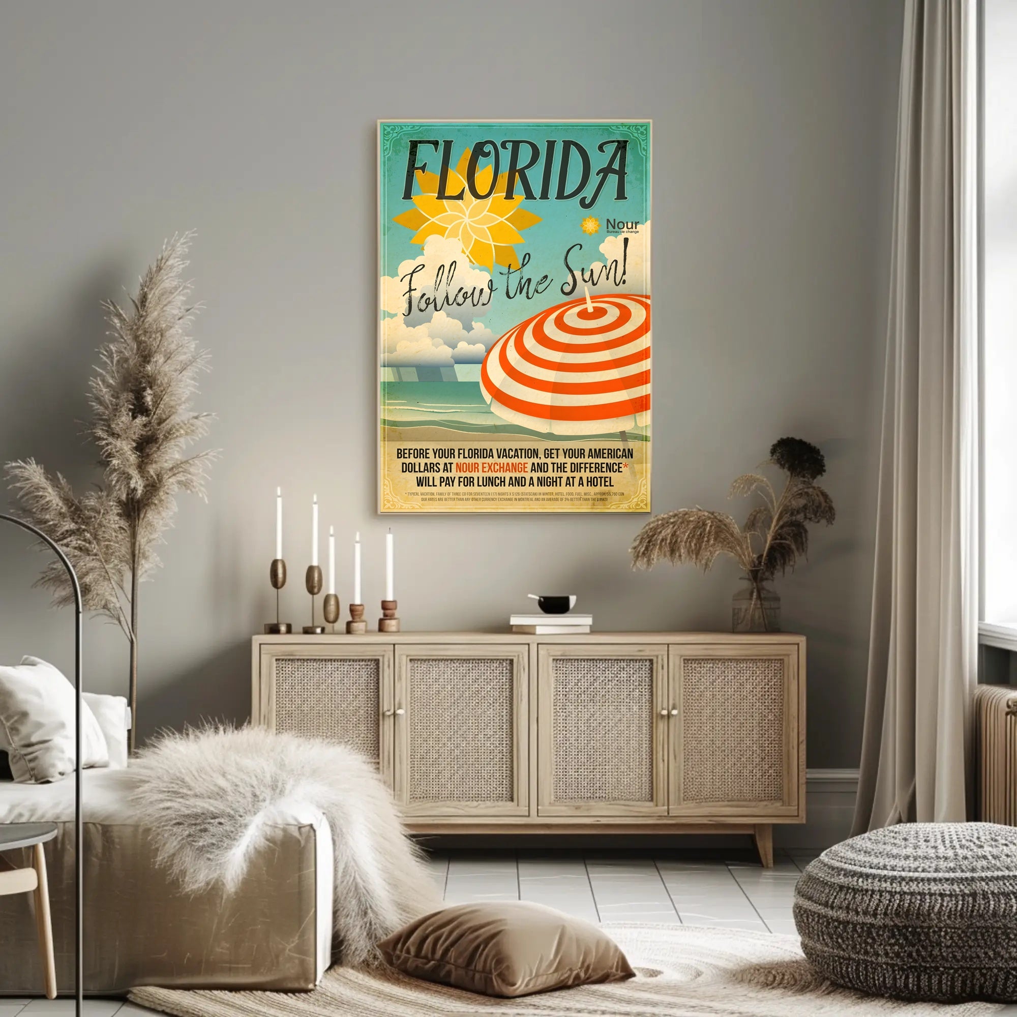 Florida Follow the Sun Retro Travel Poster PosterGoat