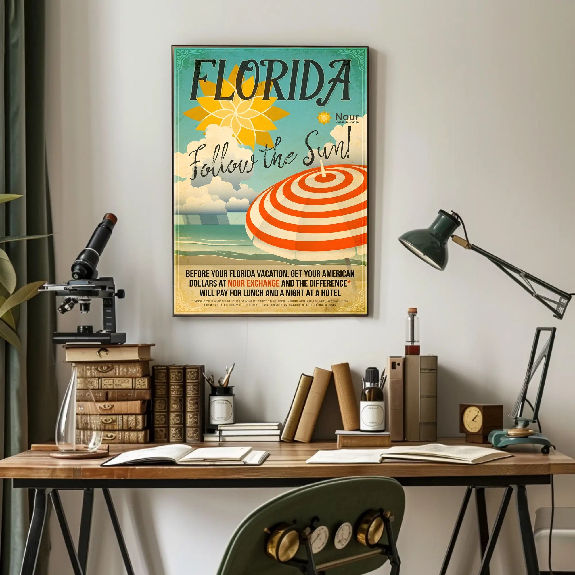 Florida Follow the Sun Retro Travel Poster PosterGoat