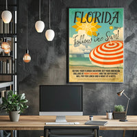 Florida Follow the Sun Retro Travel Poster PosterGoat