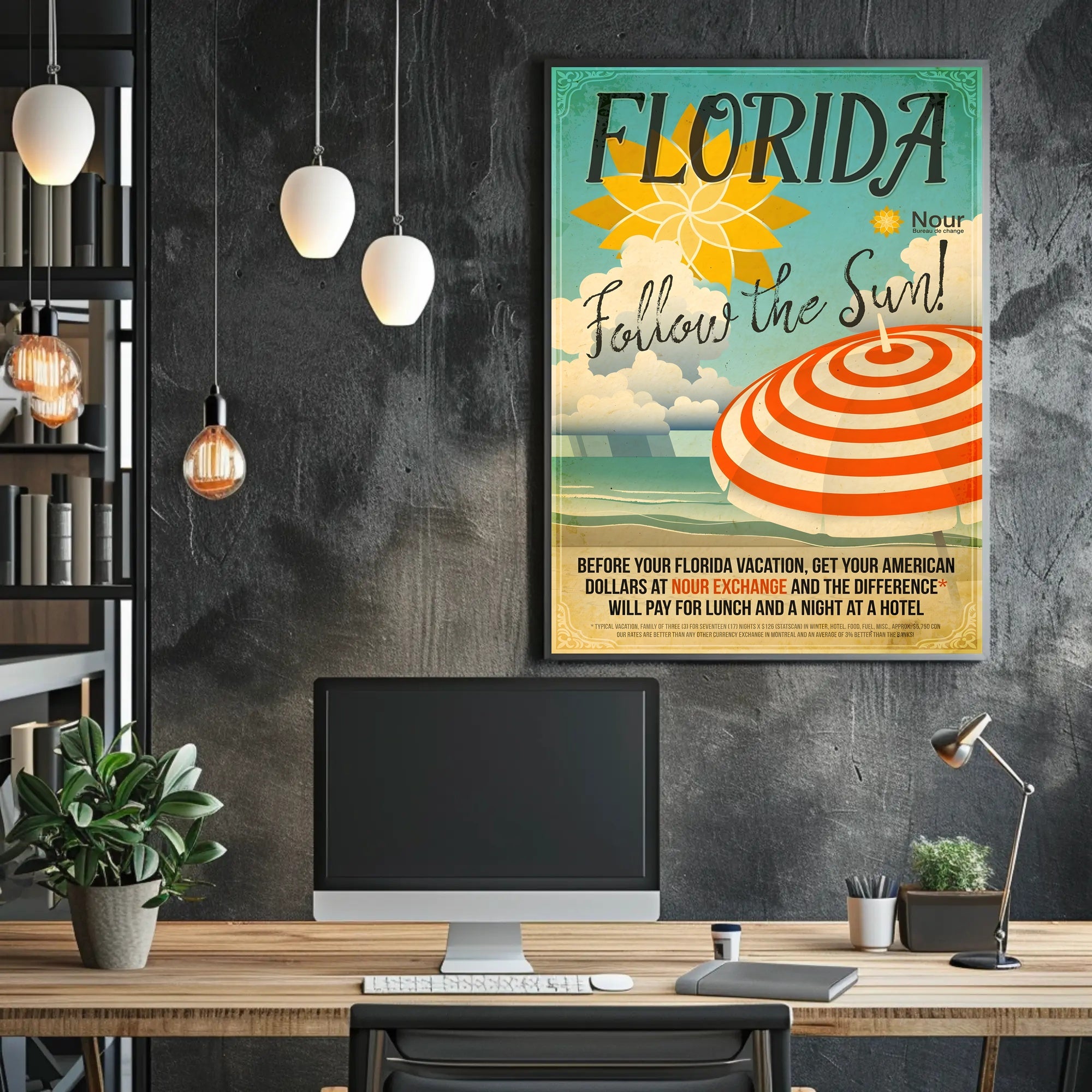 Florida Follow the Sun Retro Travel Poster PosterGoat