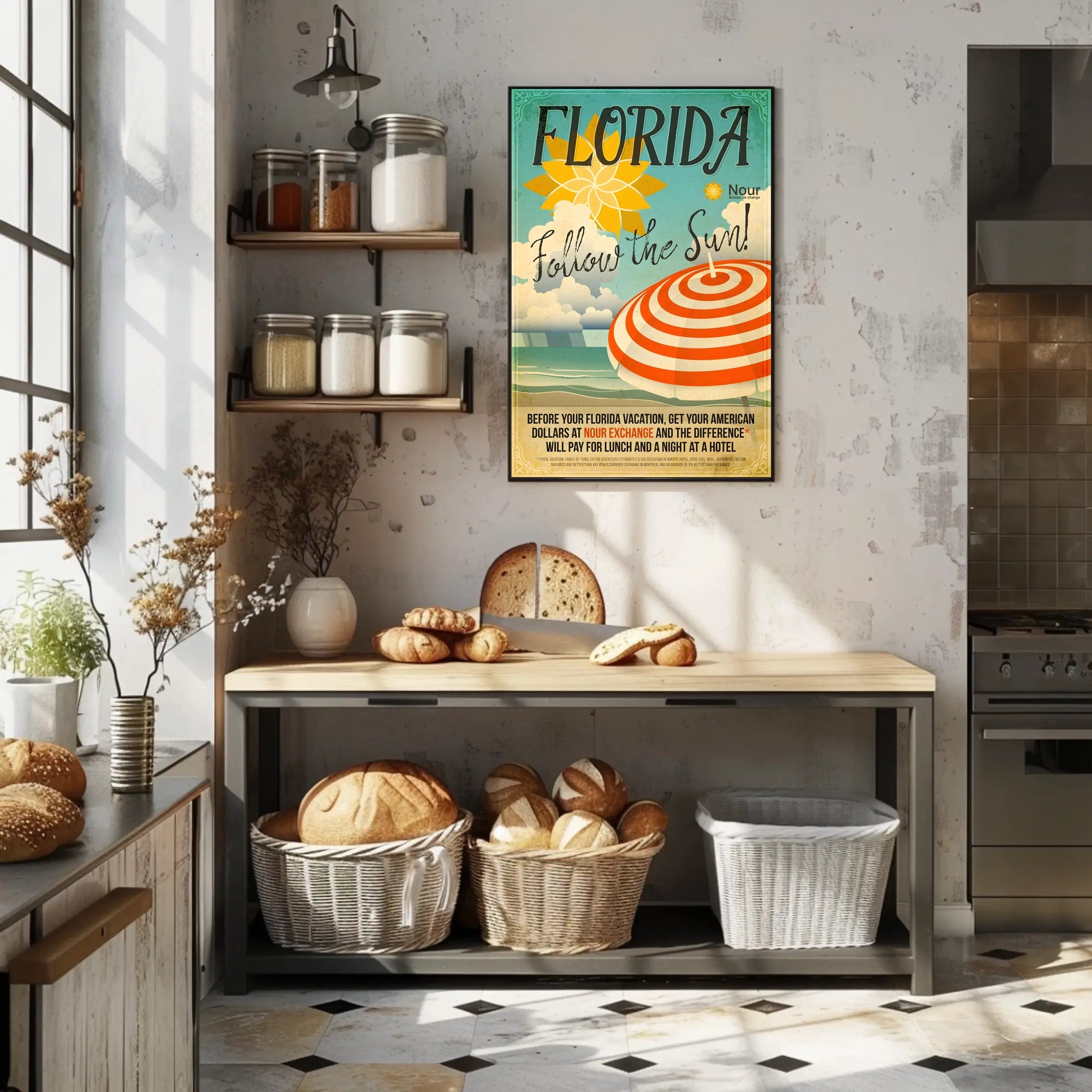 Florida Follow the Sun Retro Travel Poster PosterGoat