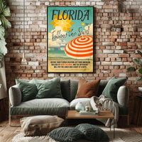 Florida Follow the Sun Retro Travel Poster PosterGoat