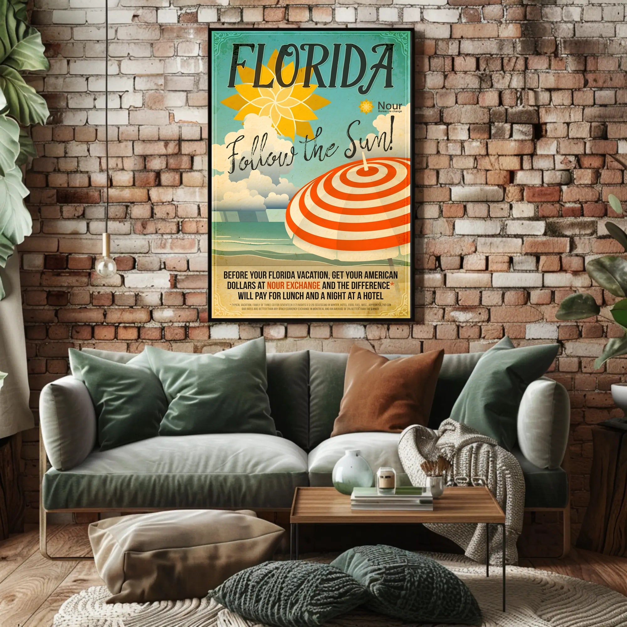 Florida Follow the Sun Retro Travel Poster PosterGoat