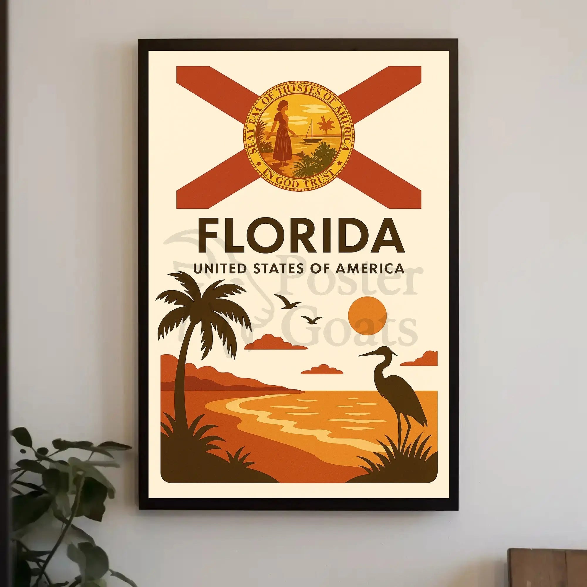Florida Tropical Beauty Sunset Travel Poster PosterGoat