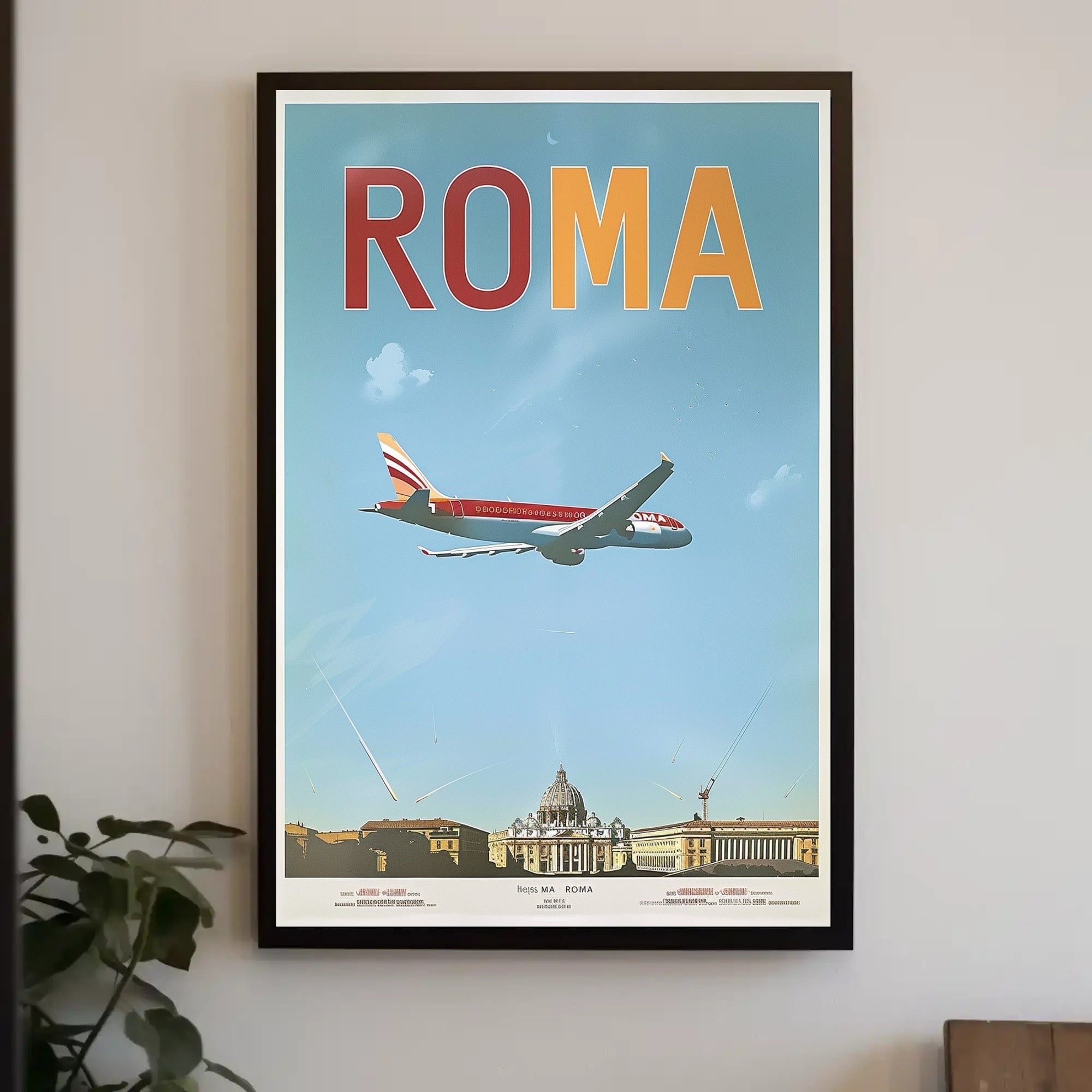 Fly Over Rome: Vintage Travel Poster PosterGoat