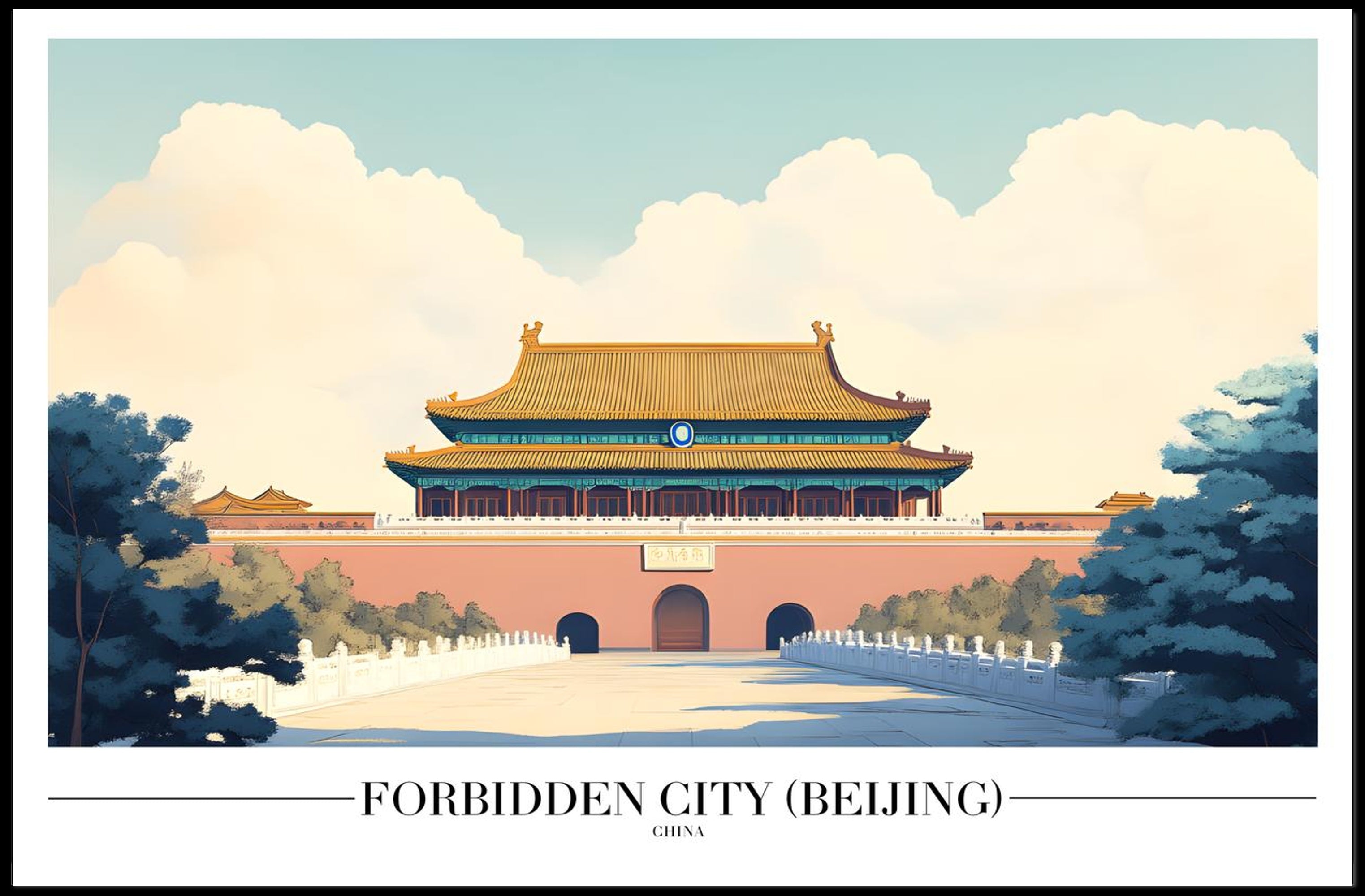 Forbidden City Serene Architecture Cultural or Heritage Poster PosterGoat