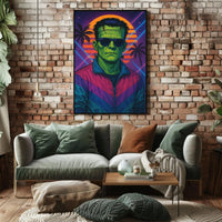 Frankenstein Monster Miami Vibes Pop Culture Poster PosterGoat