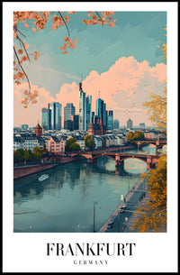 Frankfurt Skyline Autumn Scene Urban or Cityscape Poster PosterGoat