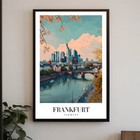 Frankfurt Skyline Autumn Scene Urban or Cityscape Poster PosterGoat