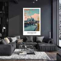 Frankfurt Skyline Autumn Scene Urban or Cityscape Poster PosterGoat