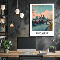 Frankfurt Skyline Autumn Scene Urban or Cityscape Poster PosterGoat