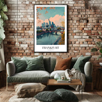 Frankfurt Skyline Autumn Scene Urban or Cityscape Poster PosterGoat