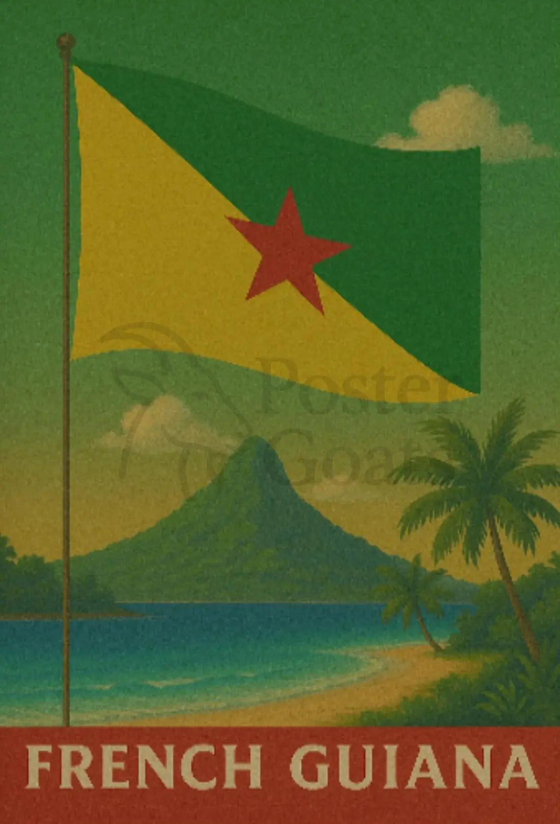 French Guiana Tropical Vintage Travel Poster PosterGoat