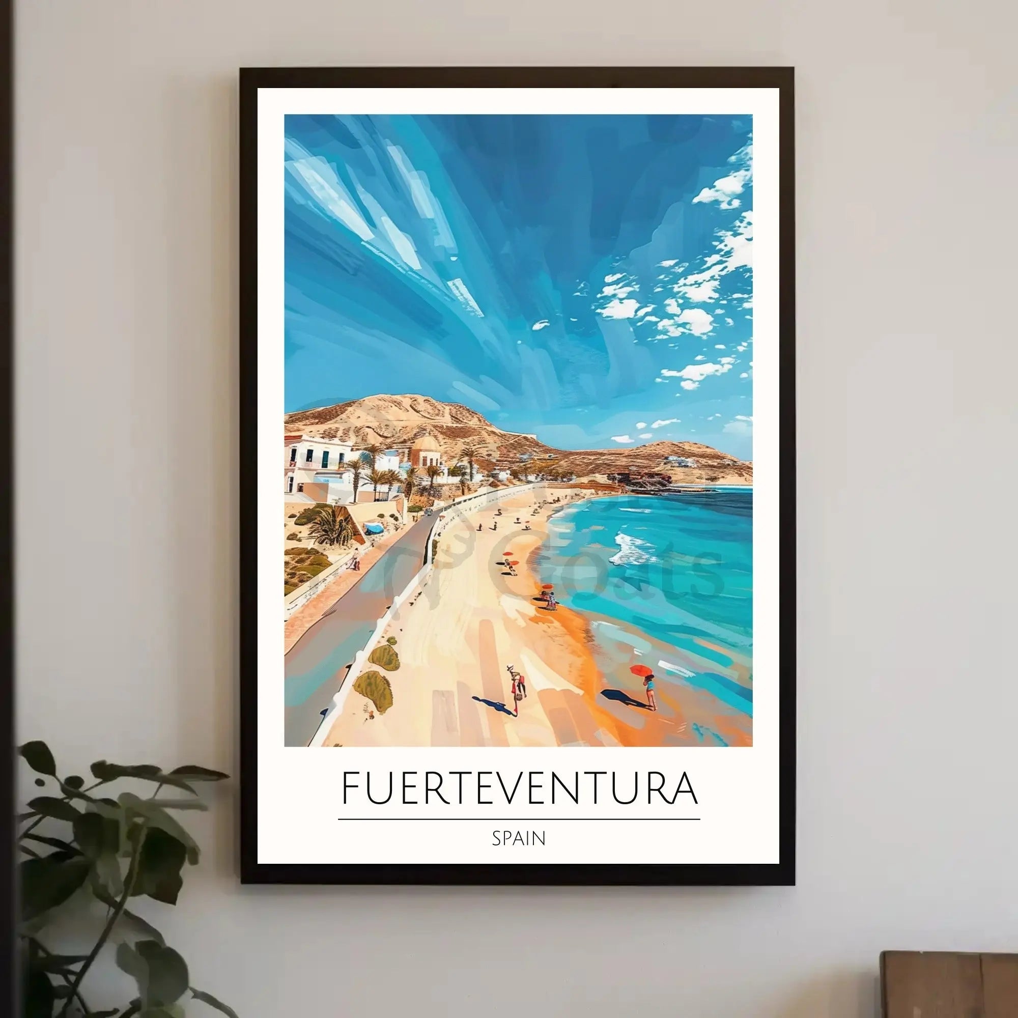 Fuerteventura Beach Bliss: Vibrant Travel Poster PosterGoat