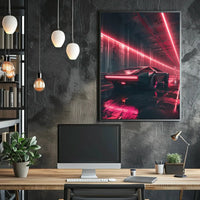 Futuristic Car Design Neon Urban Futuristic Sci-Fi Poster PosterGoat