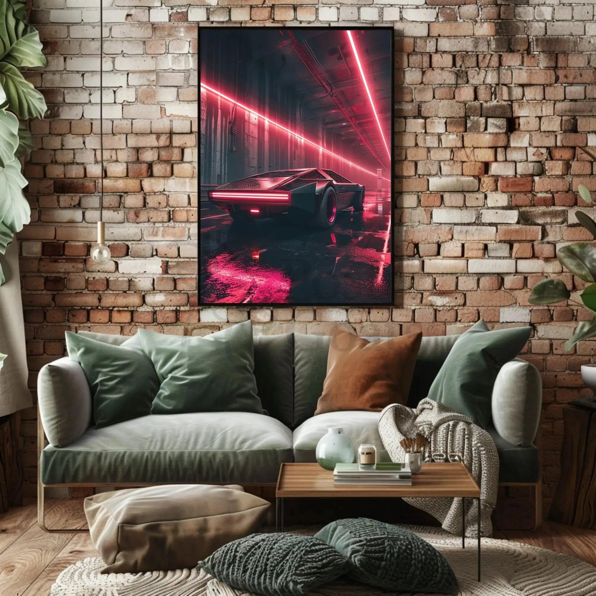 Futuristic Car Design Neon Urban Futuristic Sci-Fi Poster PosterGoat