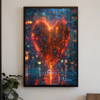 Futuristic Circuitry Heart Poster with Sci-Fi Aesthetic PosterGoat