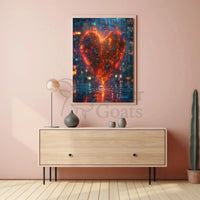 Futuristic Circuitry Heart Poster with Sci-Fi Aesthetic PosterGoat