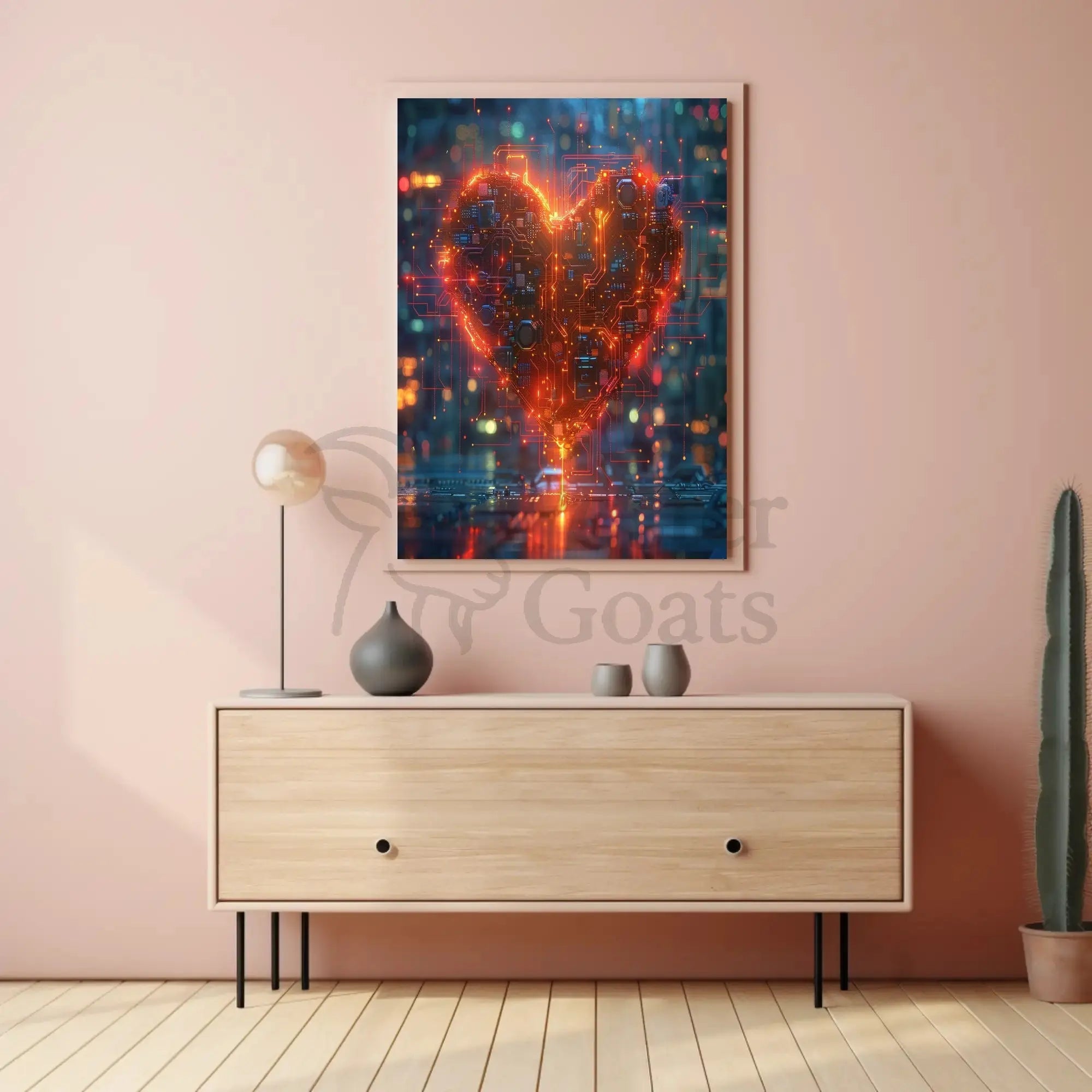 Futuristic Circuitry Heart Poster with Sci-Fi Aesthetic PosterGoat