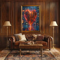 Futuristic Circuitry Heart Poster with Sci-Fi Aesthetic PosterGoat