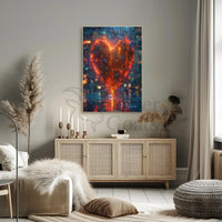Futuristic Circuitry Heart Poster with Sci-Fi Aesthetic PosterGoat