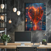 Futuristic Circuitry Heart Poster with Sci-Fi Aesthetic PosterGoat