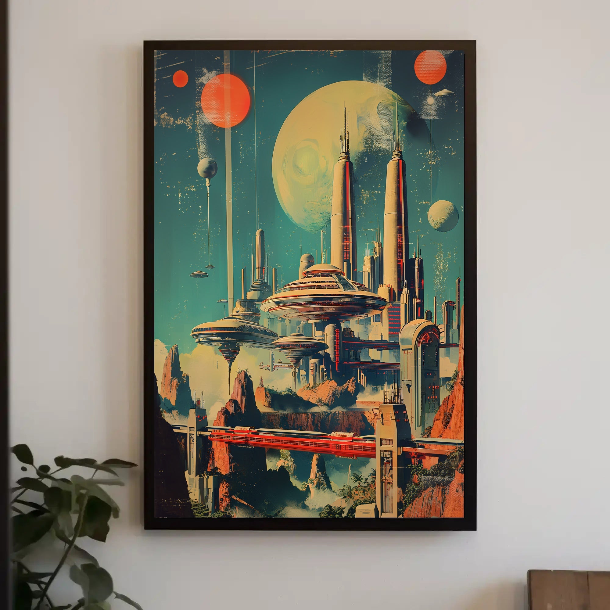 Futuristic Cityscape on Alien Planet Futuristic Sci-Fi Poster PosterGoat
