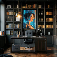 Futuristic Cyber Explorer Neon City Sci-Fi Poster PosterGoat