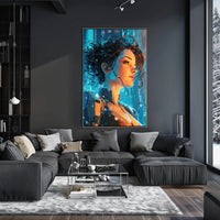 Futuristic Cyber Explorer Neon City Sci-Fi Poster PosterGoat