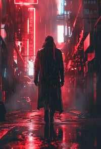 Futuristic Cyberpunk Urban Scene Futuristic Sci-Fi Poster PosterGoat