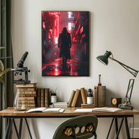 Futuristic Cyberpunk Urban Scene Futuristic Sci-Fi Poster PosterGoat