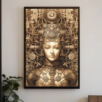 Futuristic Cyborg Integration Steampunk Cyberpunk Sci-Fi Poster PosterGoat