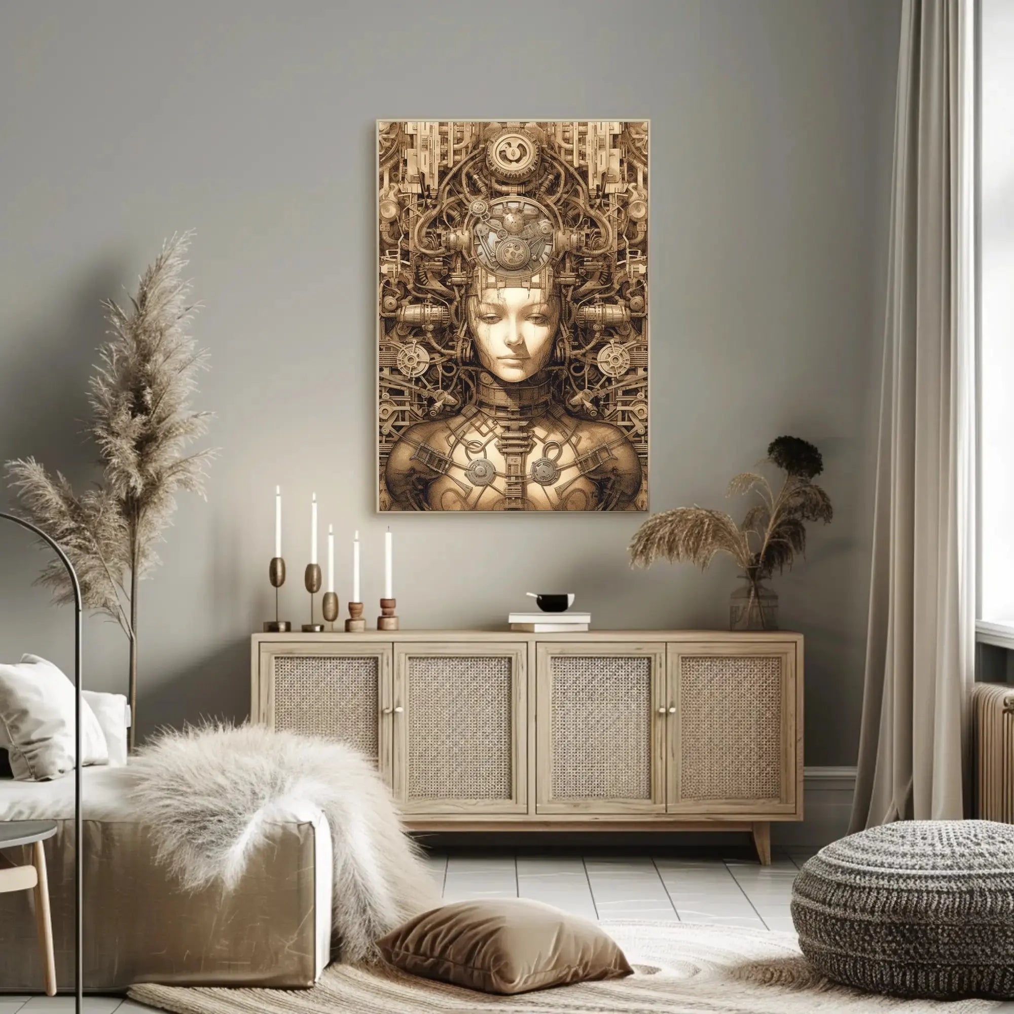 Futuristic Cyborg Integration Steampunk Cyberpunk Sci-Fi Poster PosterGoat