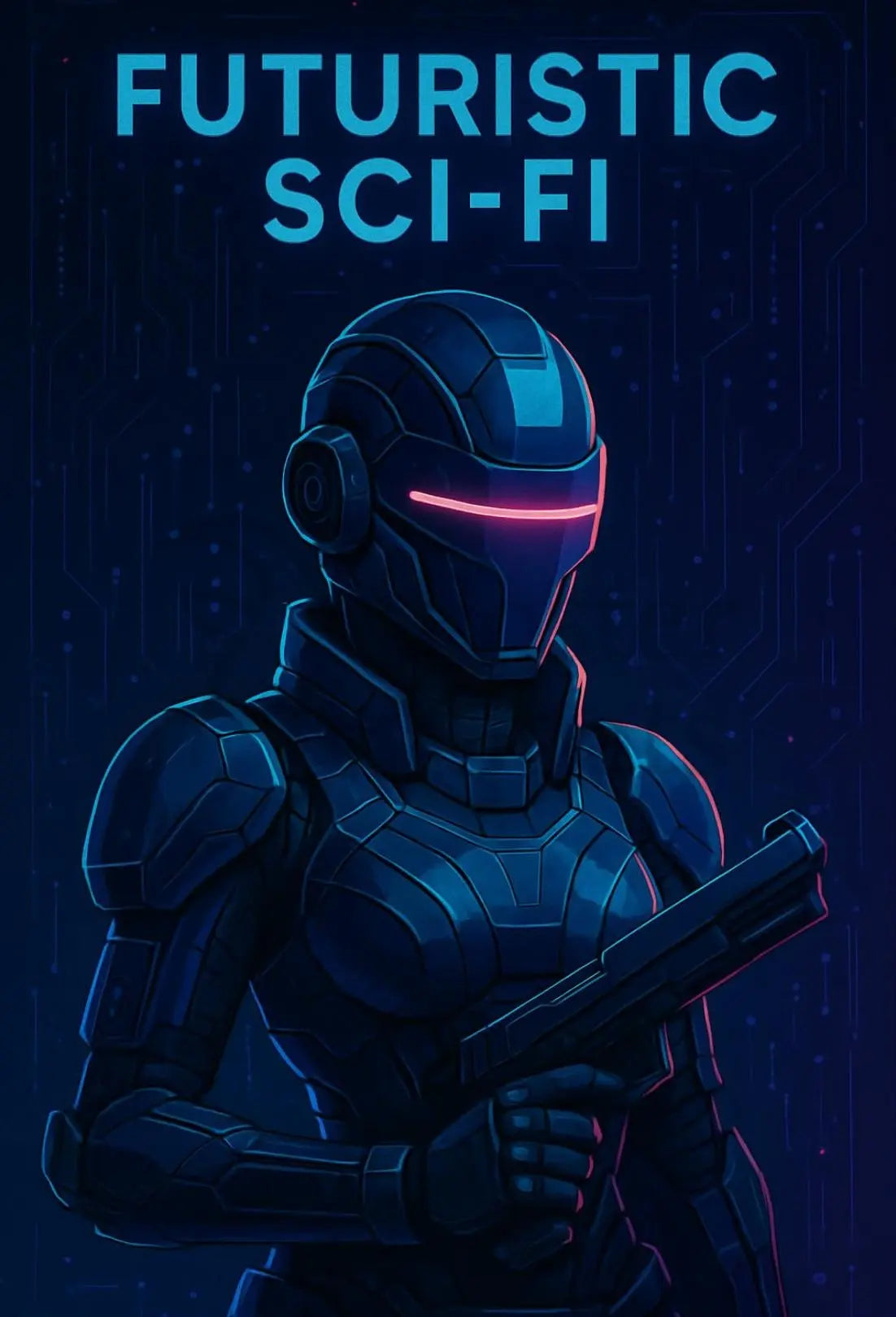 Futuristic Exoskeleton Cyber Glow Sci-Fi Poster PosterGoat