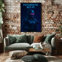 Futuristic Exoskeleton Cyber Glow Sci-Fi Poster PosterGoat