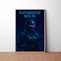Futuristic Exoskeleton Cyber Glow Sci-Fi Poster PosterGoat