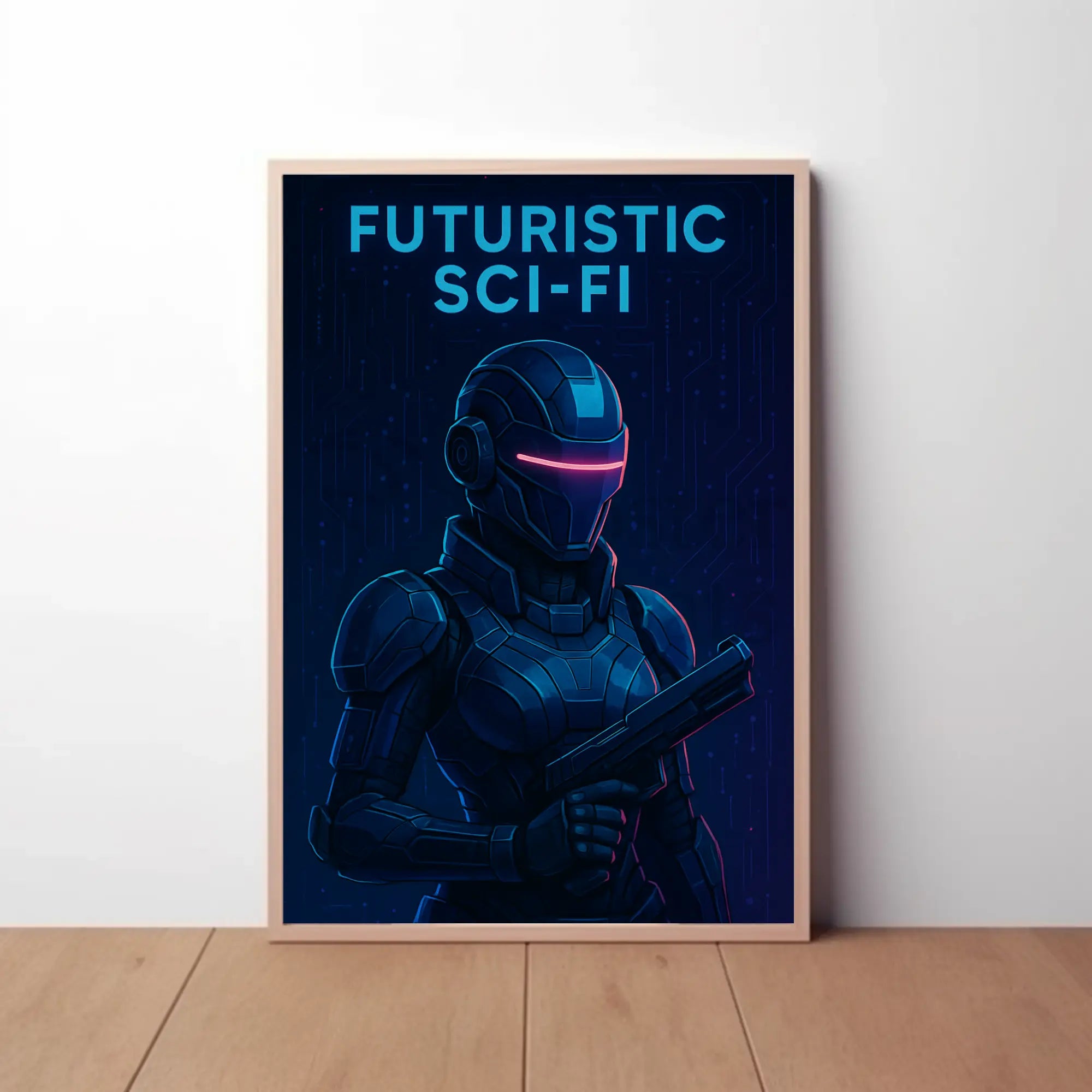 Futuristic Exoskeleton Cyber Glow Sci-Fi Poster PosterGoat
