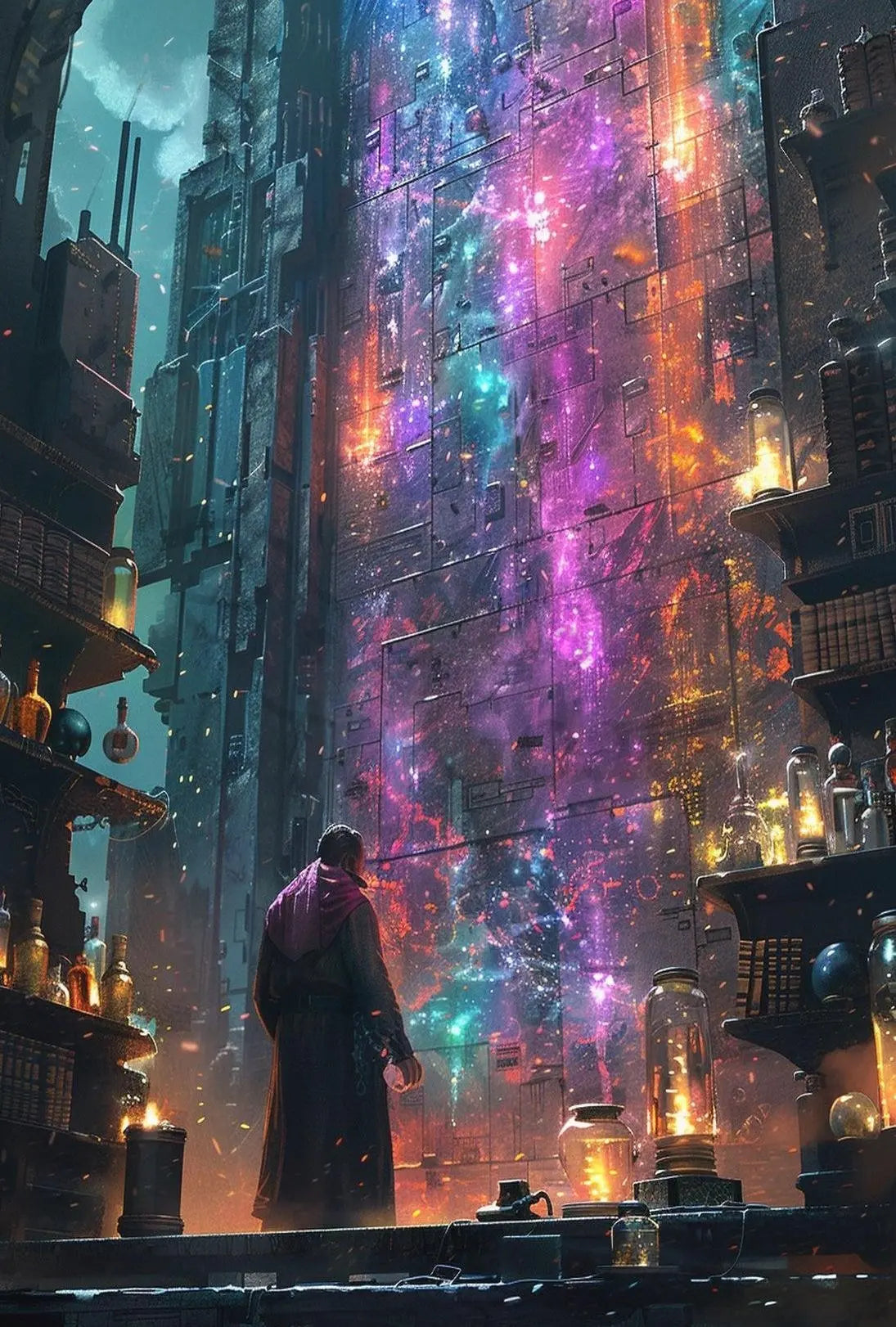 Futuristic Exploration of Knowledge Futuristic Sci-Fi Poster PosterGoat