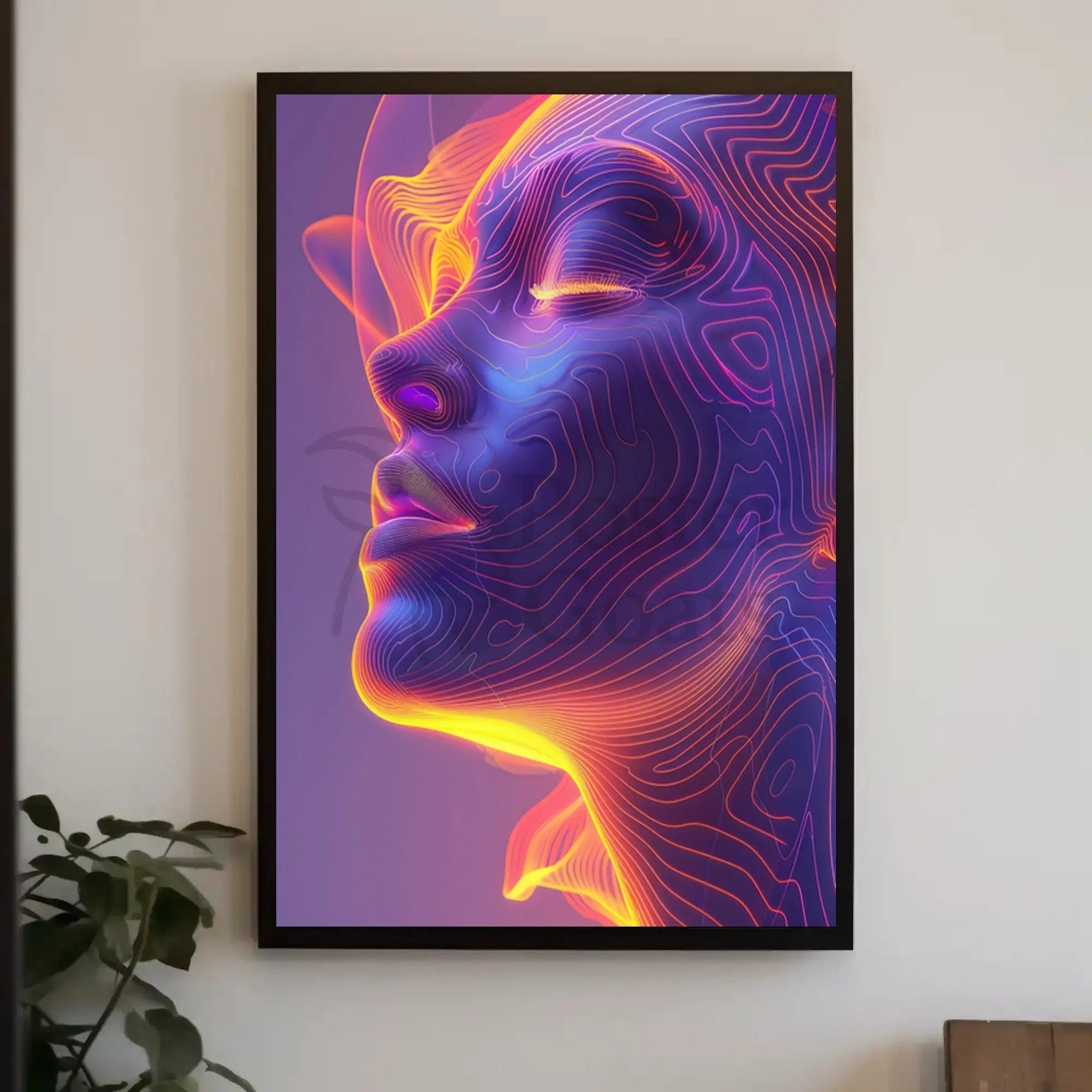 Futuristic Human Face Digital Art Poster PosterGoat