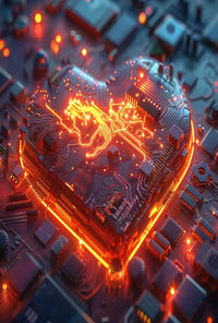 Futuristic Love Circuit Board Design: Futuristic Sci-Fi Poster PosterGoat