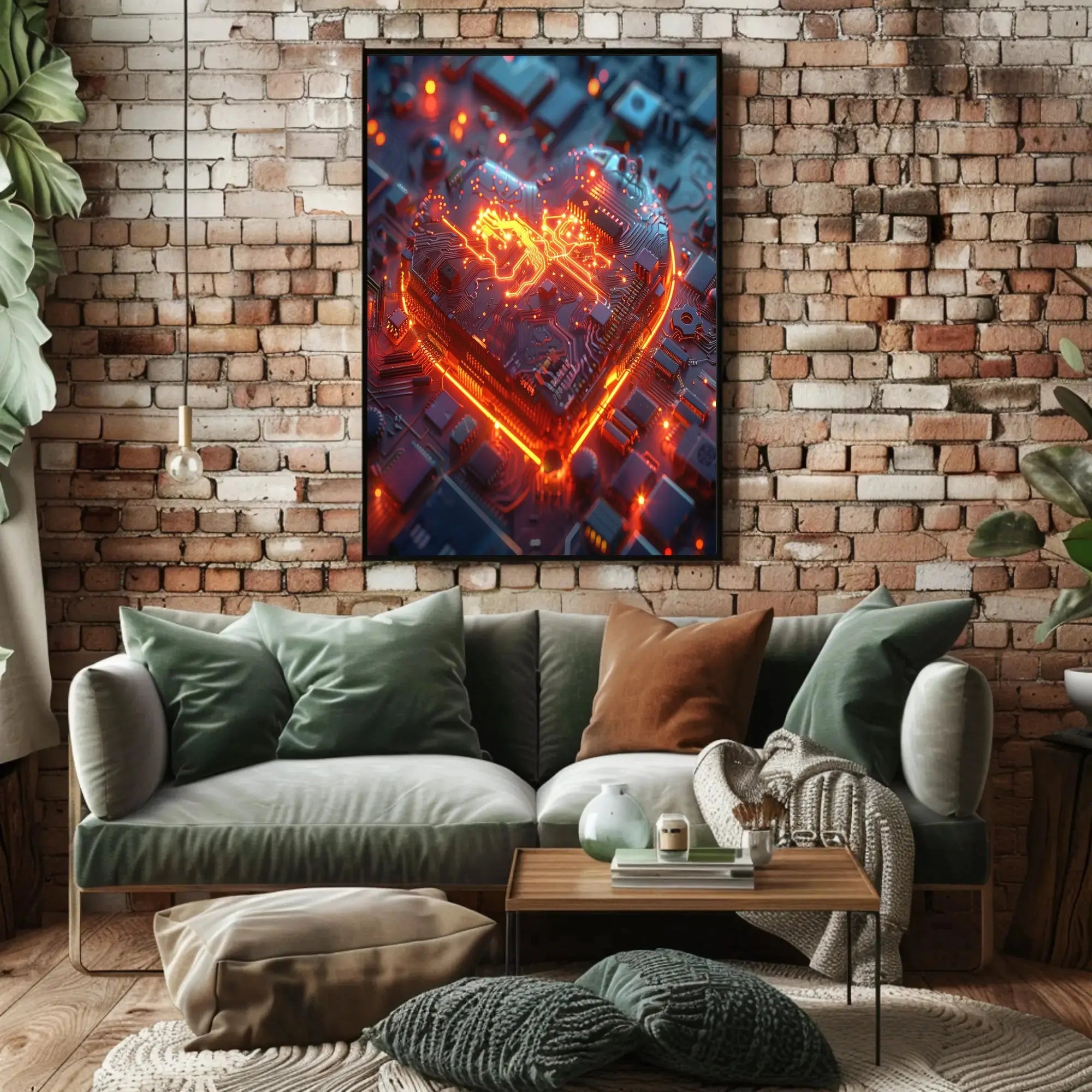 Futuristic Love Circuit Board Design: Futuristic Sci-Fi Poster PosterGoat