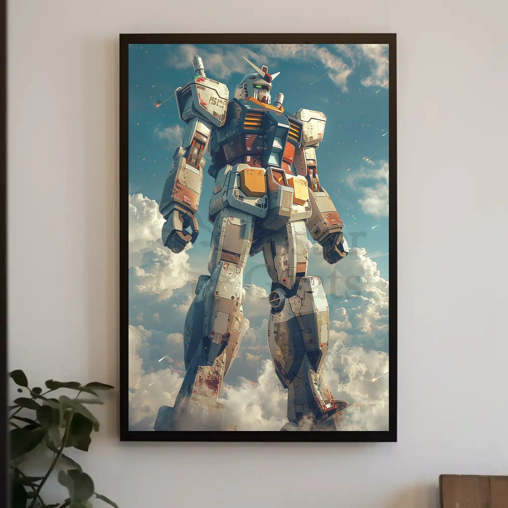 Futuristic Mecha Heroic Sky Scene Sci-Fi Poster PosterGoat