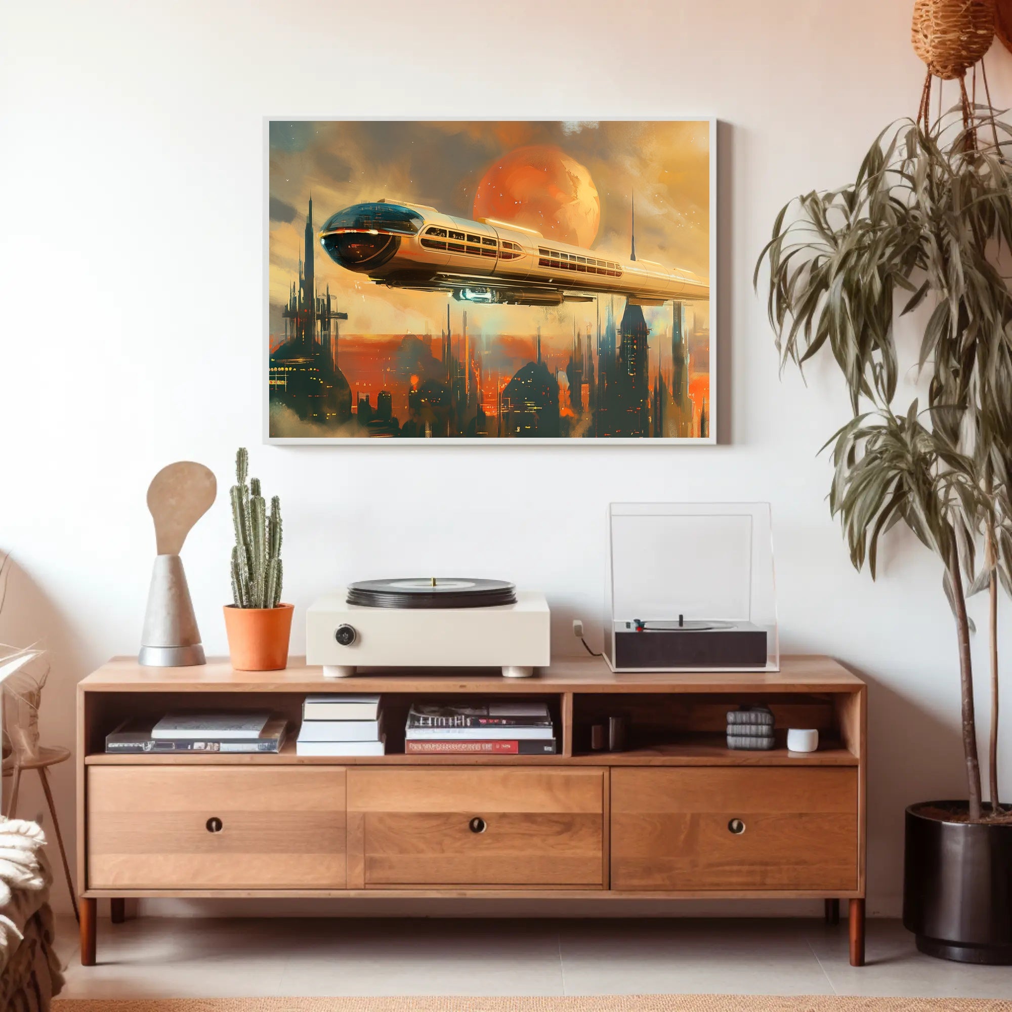 Futuristic Metropolis Monorail in Sci-Fi Poster PosterGoat