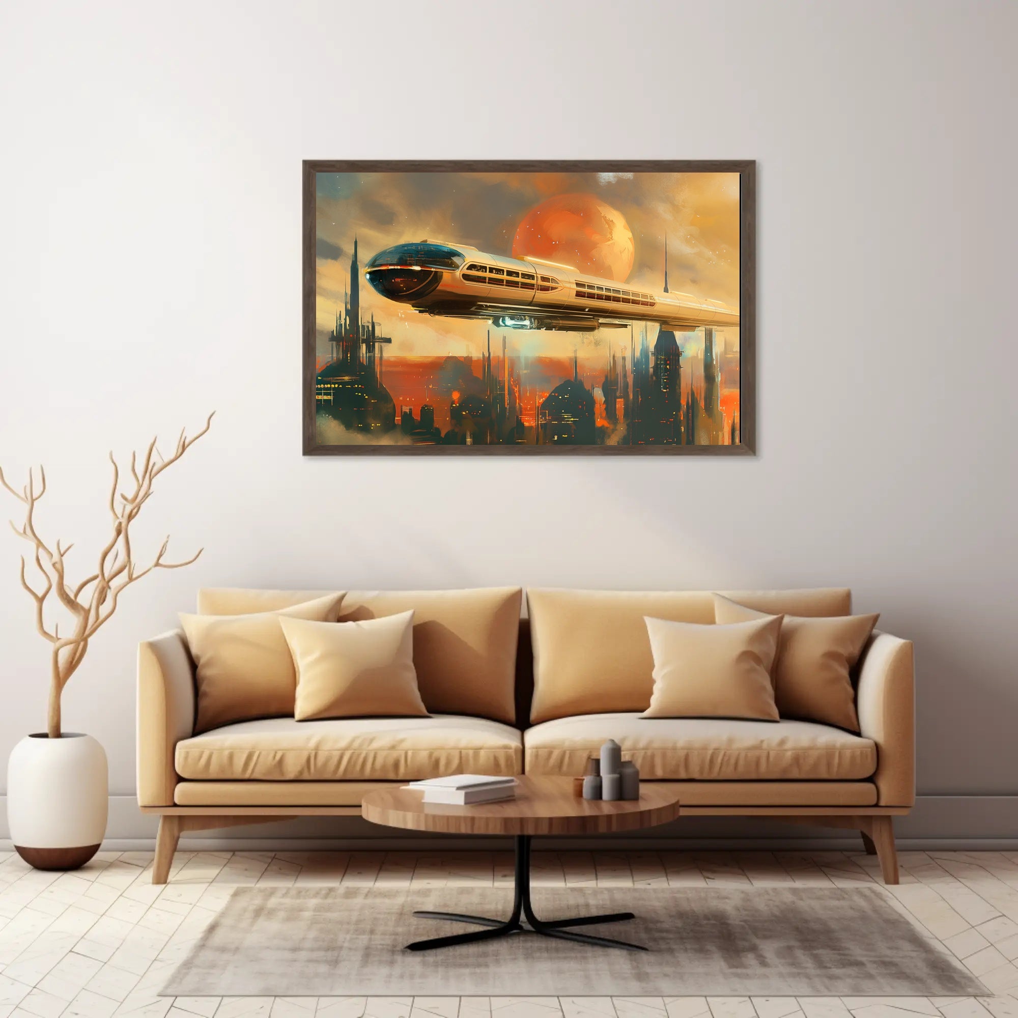 Futuristic Metropolis Monorail in Sci-Fi Poster PosterGoat