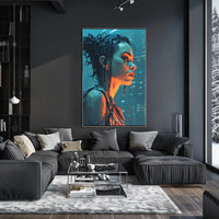 Futuristic Rainy Cityscape Cyberpunk Sci-Fi Poster PosterGoat