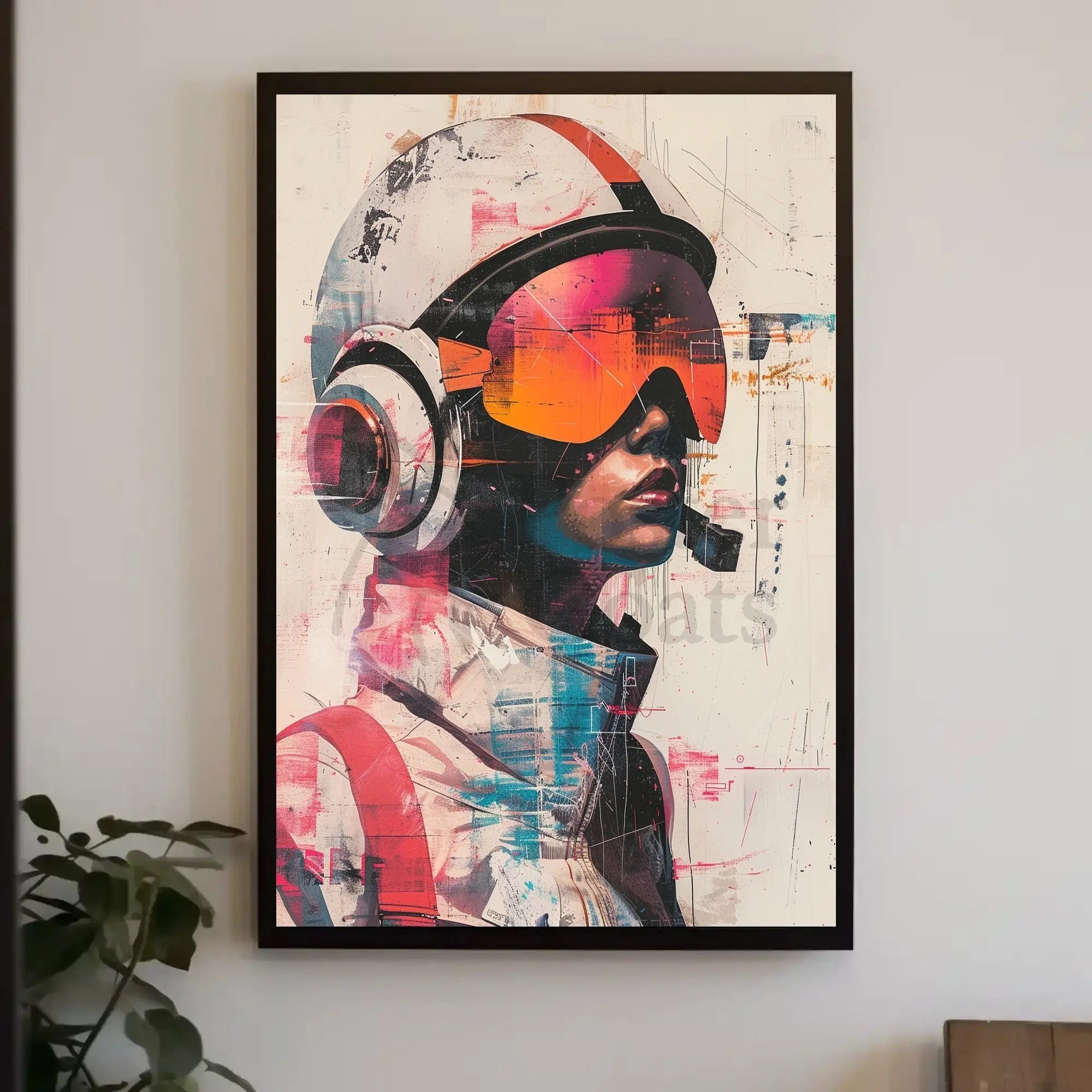 Futuristic Sci-Fi Character with Helmet Futuristic Sci-Fi Poster PosterGoat